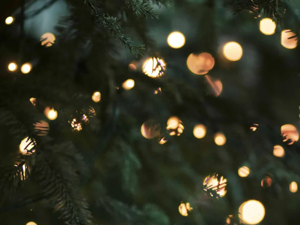 lumières de Noël dans un sapin